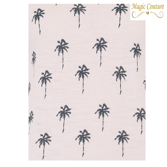 Skull Cashmere Elie Palm Tree Tee in Lilac Blossom Charcoal💗🌴💗 - Picture 4 of 11